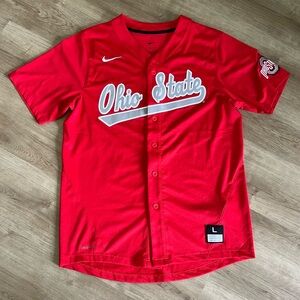Mens Ohio State Nike Short Sleeve Button Down Jersey